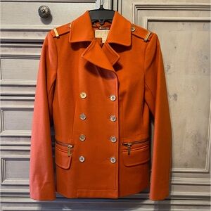Michael Kors Orange Spice Double Breasted Coat Size XS.